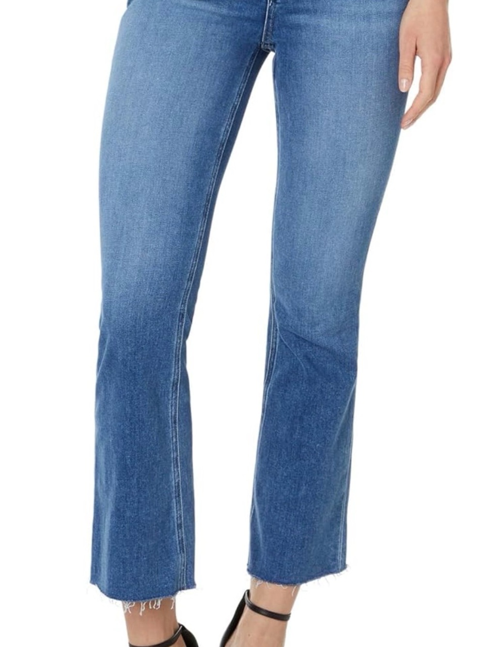 PAIGE Colette Cropped Flare Jeans with Raw Hem